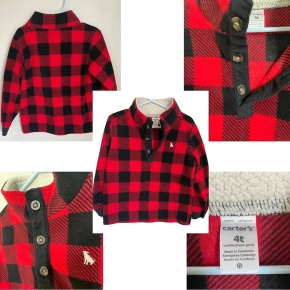 7 Piece Bundle! 3 shirts, 3 jackets and 1 vest!  4T- Plaid- Dinosaur- Stripes - Picture 2 of 9
